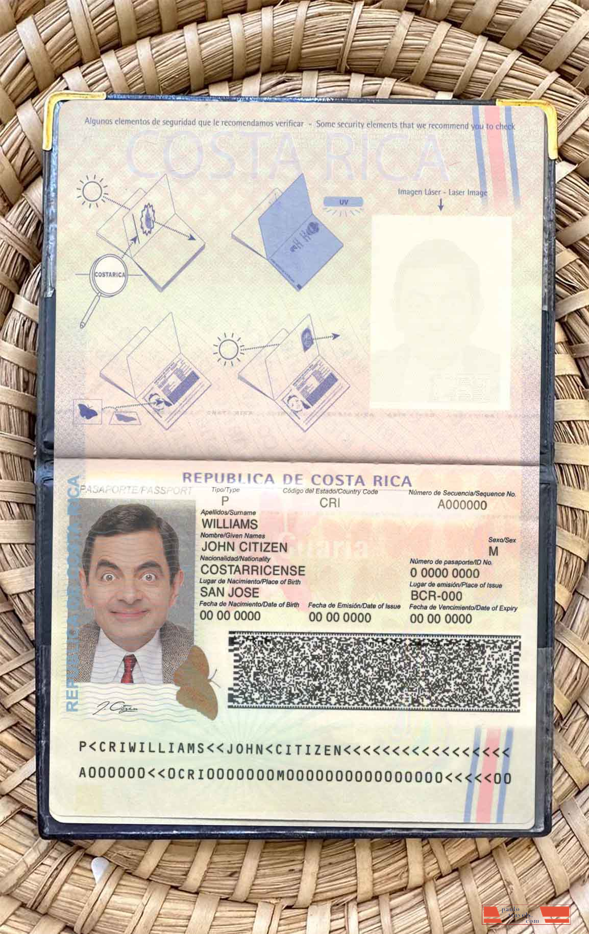 Costa Rica pass photo look PSD template